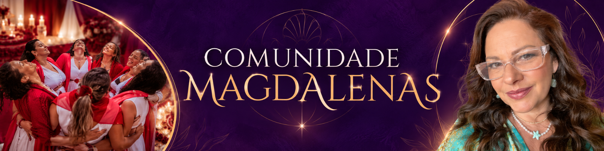 Comunidade Magdalenas: mulheres reunidas em círculo e Márcia MerMa